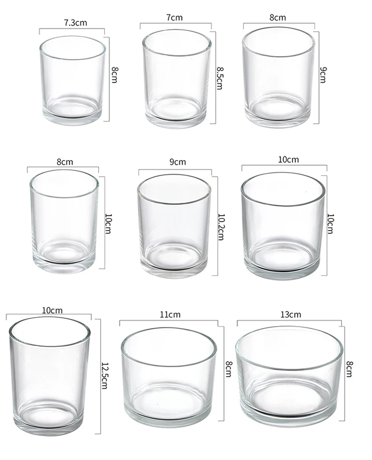 Luxury Custom Empty Coloured Glass Candle Container Jar Glass Candle