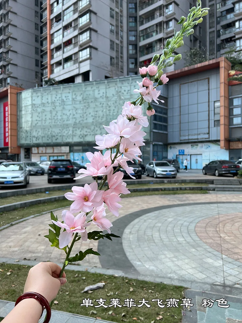 Wholesale Spring Artificial Flowers Single White Delphinium Flowers