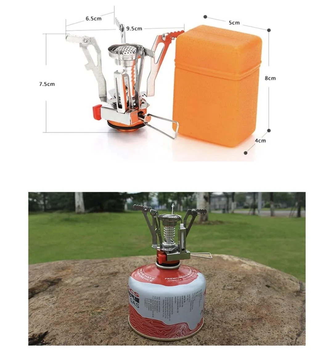 Portable Camping Stoves Hiking Cooking Emergency Survival New For Outdoor Gas Folding Stainless 8955