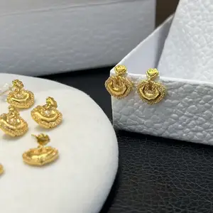 YB Solid Gold 18K Gold Plated Eternity Hoop Earrings Mini Loose Fit Brilliant Cut Synthetic Diamonds Trendy Unisex Wedding