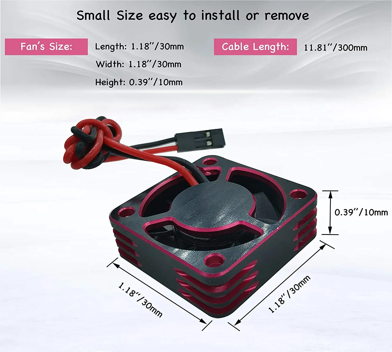 Rc Motor Aluminum Cooling Fan 30mmx30mm Heat Dissipation For Rc Car 1/8