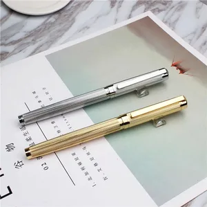 High Quality Luxury Gold/Sliver Business Gift Metal Roller Pen with Custom Logo School Supplies Promotion Metal Roller Pen