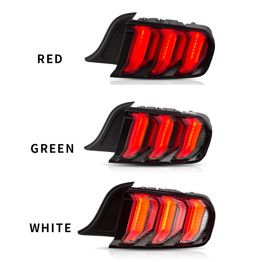 Vland Yiaalux Full LED  Tail Lights For Ford Mustang 2015-2023 6th Gen with (Amber/Red 5 modes switchable) details