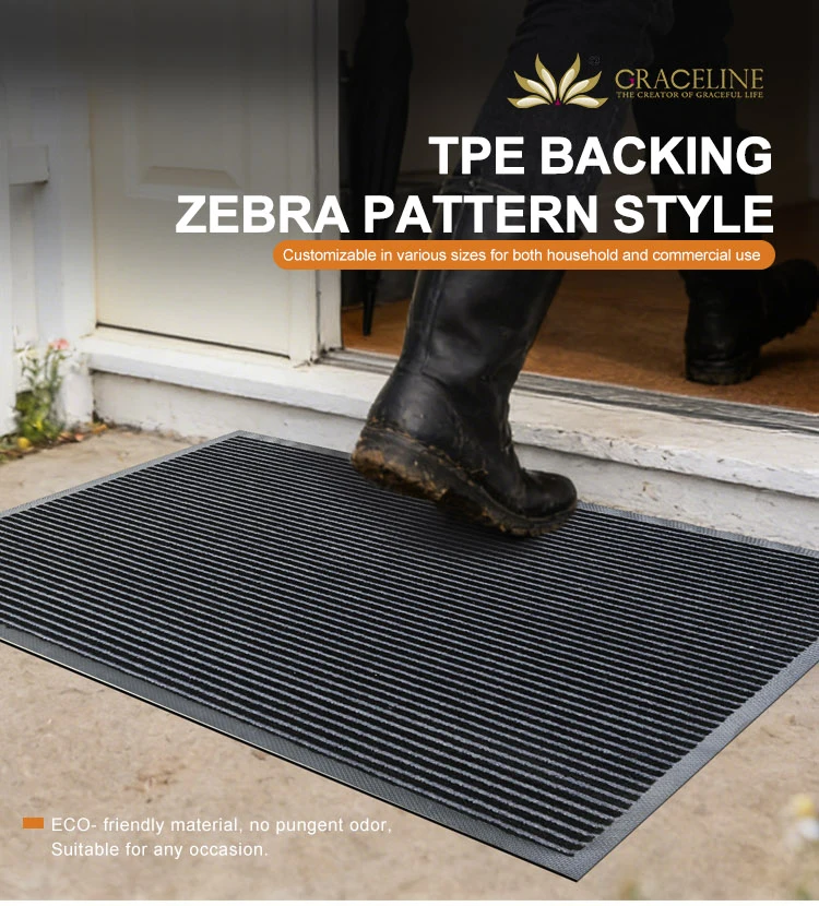 Durable Thick Rubber Backed Doormat Non-Slip Outdoor Solution Dyed Washable Front Door Mat(图2)