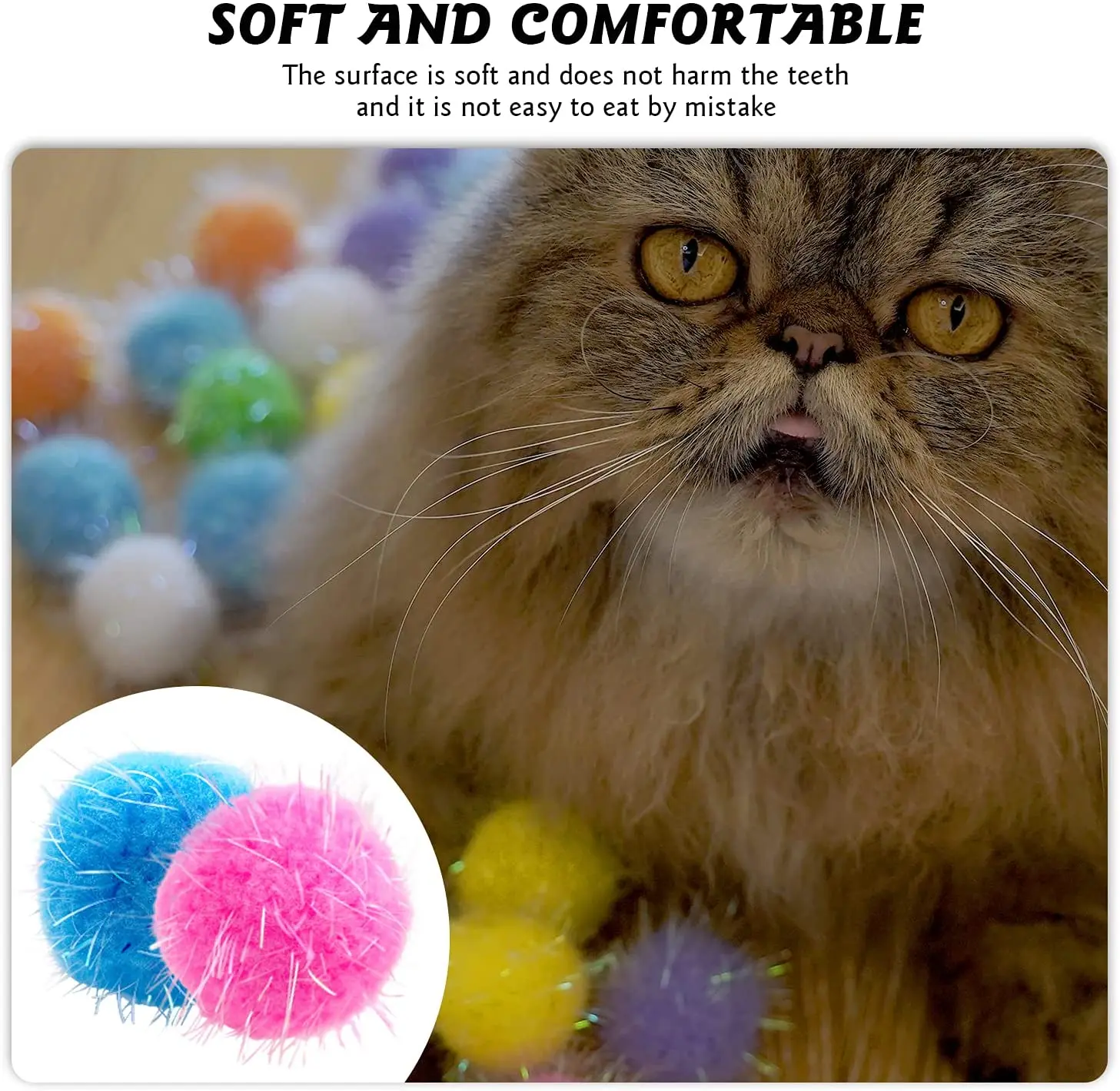 Cat Glitter Pom Pom Balls