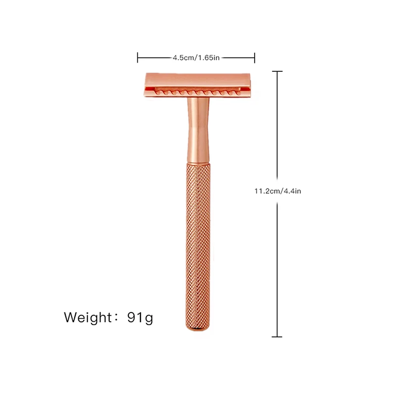 Высококачественная двухсторонняя металлическая Безопасная бритва с латунной ручкой, Классическая Бритва для мужчин