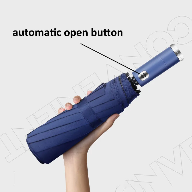 Регулируемые 10K 3 Складные светодиодные зонтики с поворотным фонариком рекламные автоматические деловые для