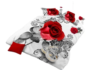 Printed Bed Sheet Bedding Set Bed Linens Flower Design 3d Hot Sale Microfiber Duvet Cover Set 100% Polyester or Cotton ST-68756