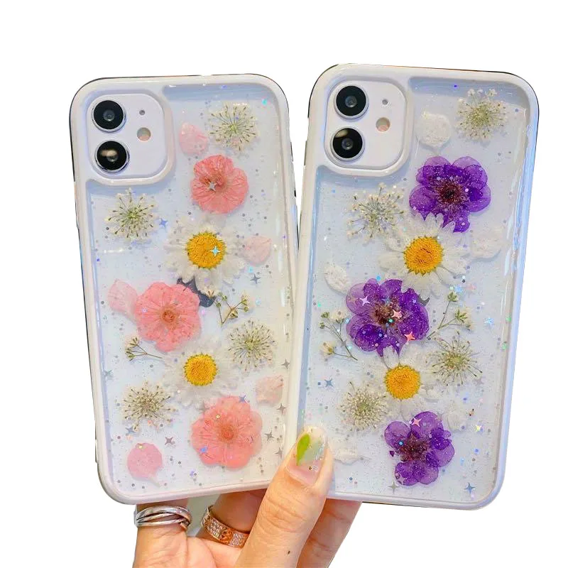 fashion design flower pattern clear tpu mobile full housing
