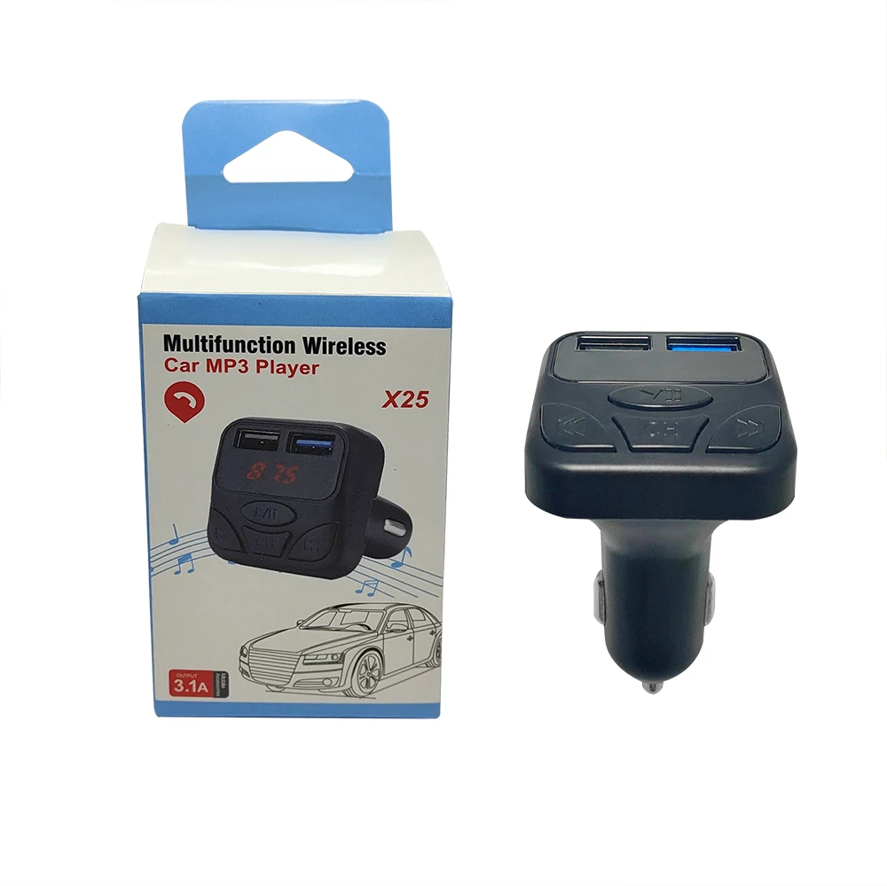 Newest Multiple Model X11 X23 X24 X25 X26 X27 X28 Car Kit FM Transmitter Car Phone Charger With MP3 Player Dual USB Car Charger