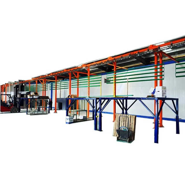 
 Высокоскоростная линия распыления порошкового покрытия с компактной компоновкой  