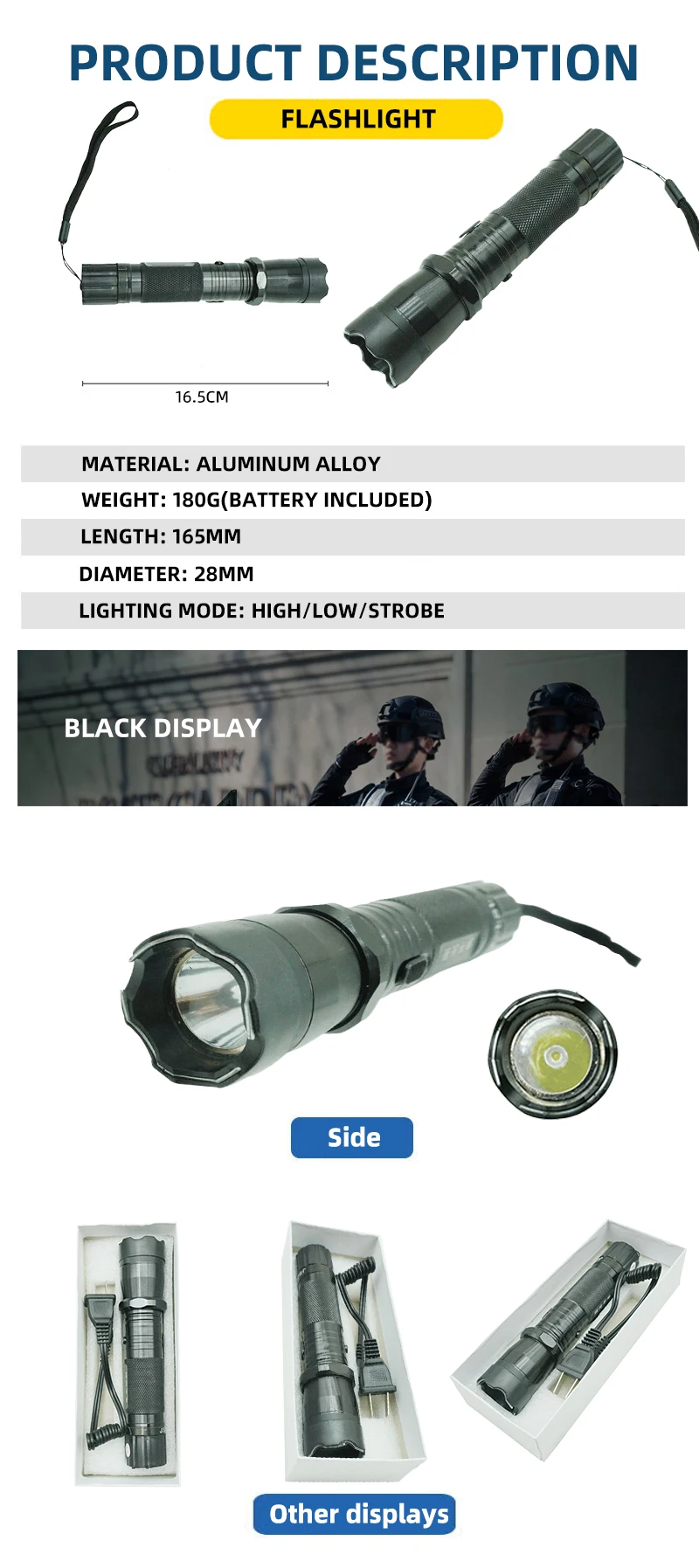 1101 Portable Camping Flashlight 3 Light Modes Battery Mini Flashlight