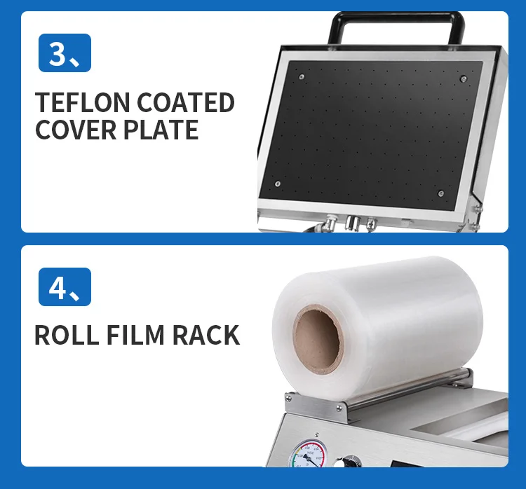 AM-260VS for 2 Trays Meat Fruit Steak Beef Sealer Manual Easy Operation Food Packer Freshlocker Packaging Vacuum Skin Machine factory