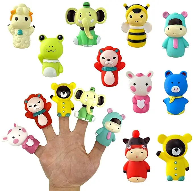 16 Pack Tiny Hands Miniature Finger Puppets Hand, Party Favors,  Educational, Toys, Mixed Style