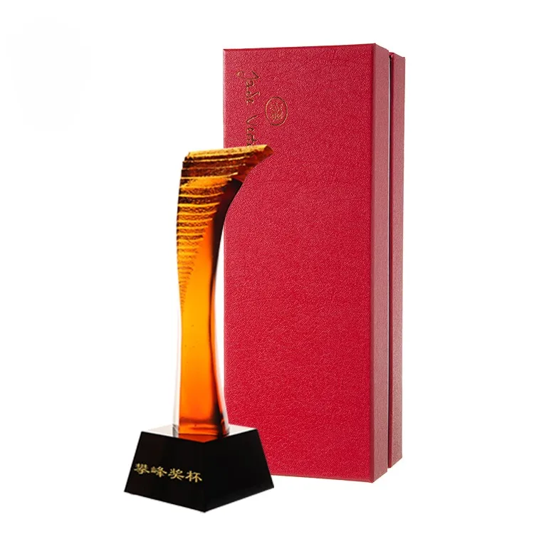 Small Bridge Spot New Products Personalized Large LIULI Crystal Business Anniversary Gift Custom Trophy Award Crystal details