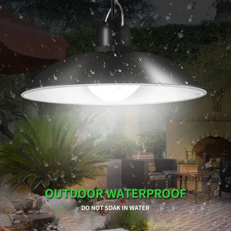 20w Double Head Retro Lamp Remote Control Hanging Solar Pendant Shed Lights Outdoor Warehouse Solar LED Flood Camping Lights details