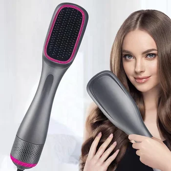 HY One Step Hair Dryer Styler Volumizer Hot Air Brush Multi-functional 3-in-1 Salon Negative Ion Hair Straightener