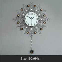 Whole Sale New Year European Style Nordic Home Decor Fashion Black Decorate Metal Wall Clock