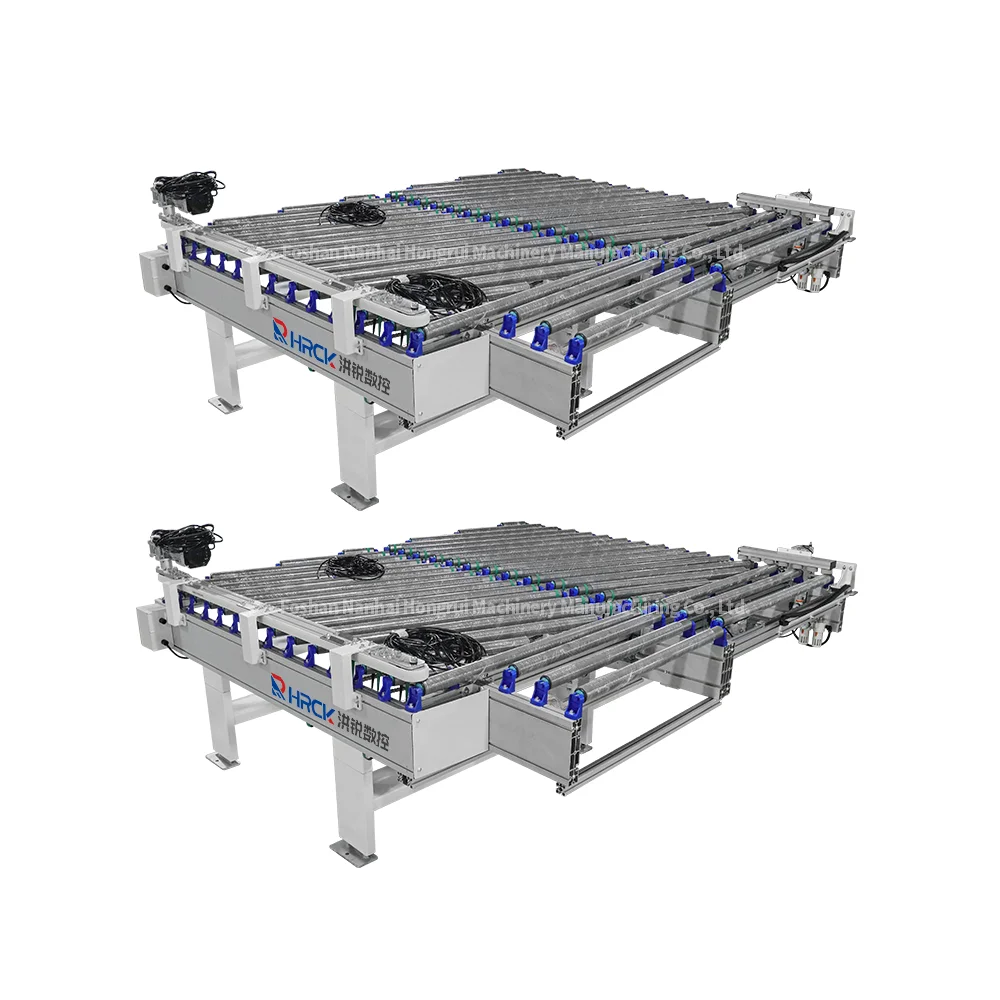 Hongrui Industrial Workshop Factory Powered Roller Conveyor For Full Automatic Connection Of 2 Edge Banding Machine