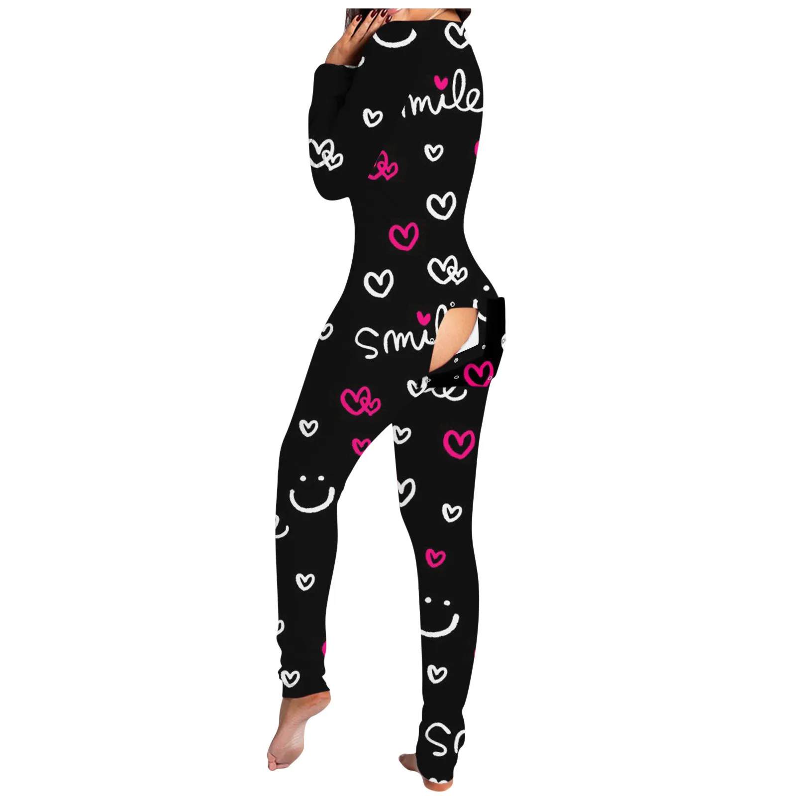 valentines Women Sexy Deep V Neck Long Sleeve One Piece Bodysuit Sexy butt  flap Pajamas Onesie Bodycon Rompers Overall| Alibaba.com