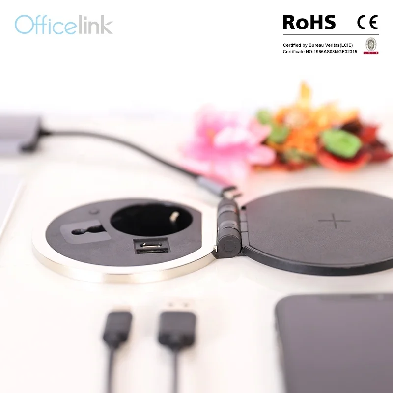 Grommet With Socket QC Charger and Wireless Charger