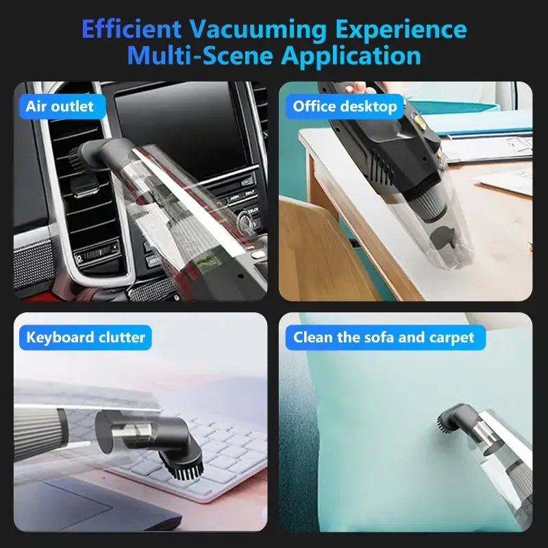 4 In 1 Wireless Led 2000mah Rechargeable Car Vacuum Cleaner Air Pump ...