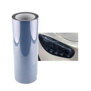Light Grey Hydrophobic Anti-Scratch TPU Car Headlight Protection Film Sticker 5 Year Warranty