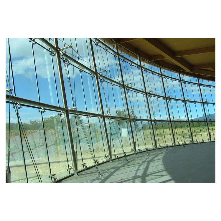 Exterior Cladding Facade Glass Curtain Wall Wholesale Price Tempered Glass Panel Aluminum Profiles Spider Curtain Wall