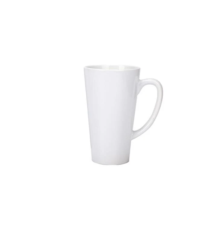 17oz Cone Shaped White Latte Ceramic Sublimation Blanks Enamel Coffee Mugs  Supplier Wholesale