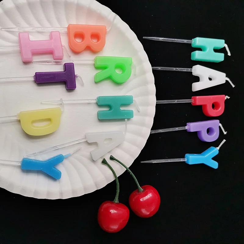 Happy Birthday Paraffin Wax Alphabet Letter Shaped Birthday Cake