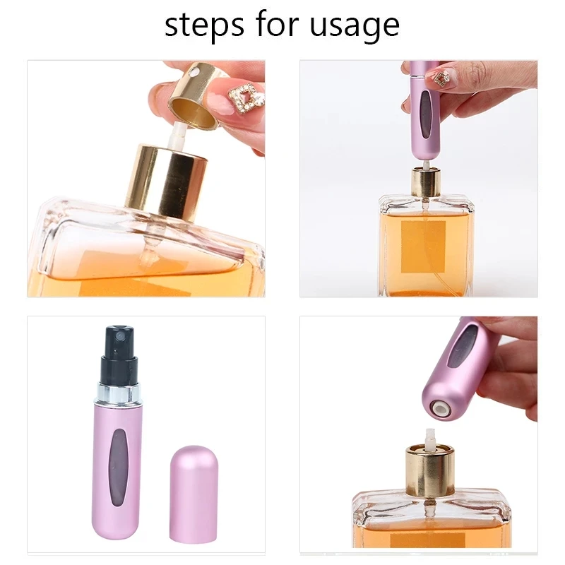 5ml 8ml Mini Portable Perfume Travel Atomizer Refillable Refill Perfume Spray Bottles Aluminum Atomizer Empty Cosmetic Container