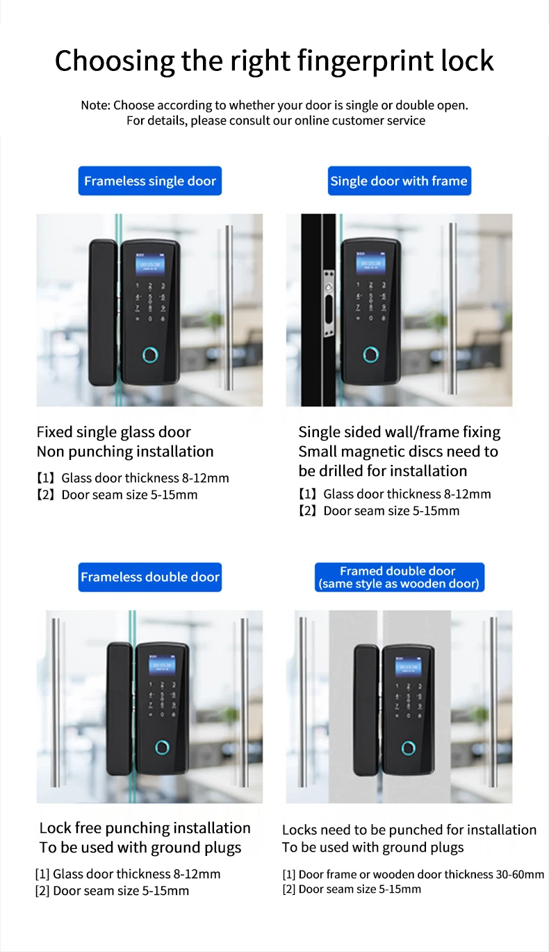 Hot Sell Office Push Sliding Password Card Remote Control Glass Door ...