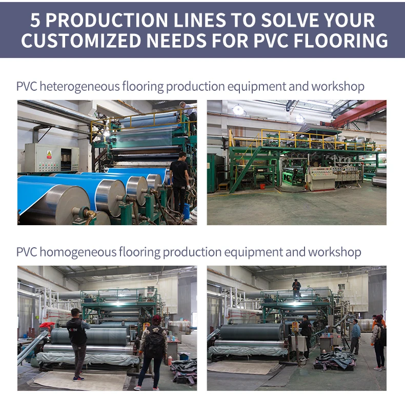 1.63 Mm Vinyl Roll Commercial Floor Linoleum Resilient Pvc Flooring