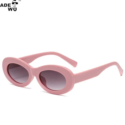 ADE WU XA5222 Competitive Price Vintage Oval Sunglasses Women Candy Color Retro Shades Small Frame Round Champagne Sun Glasses