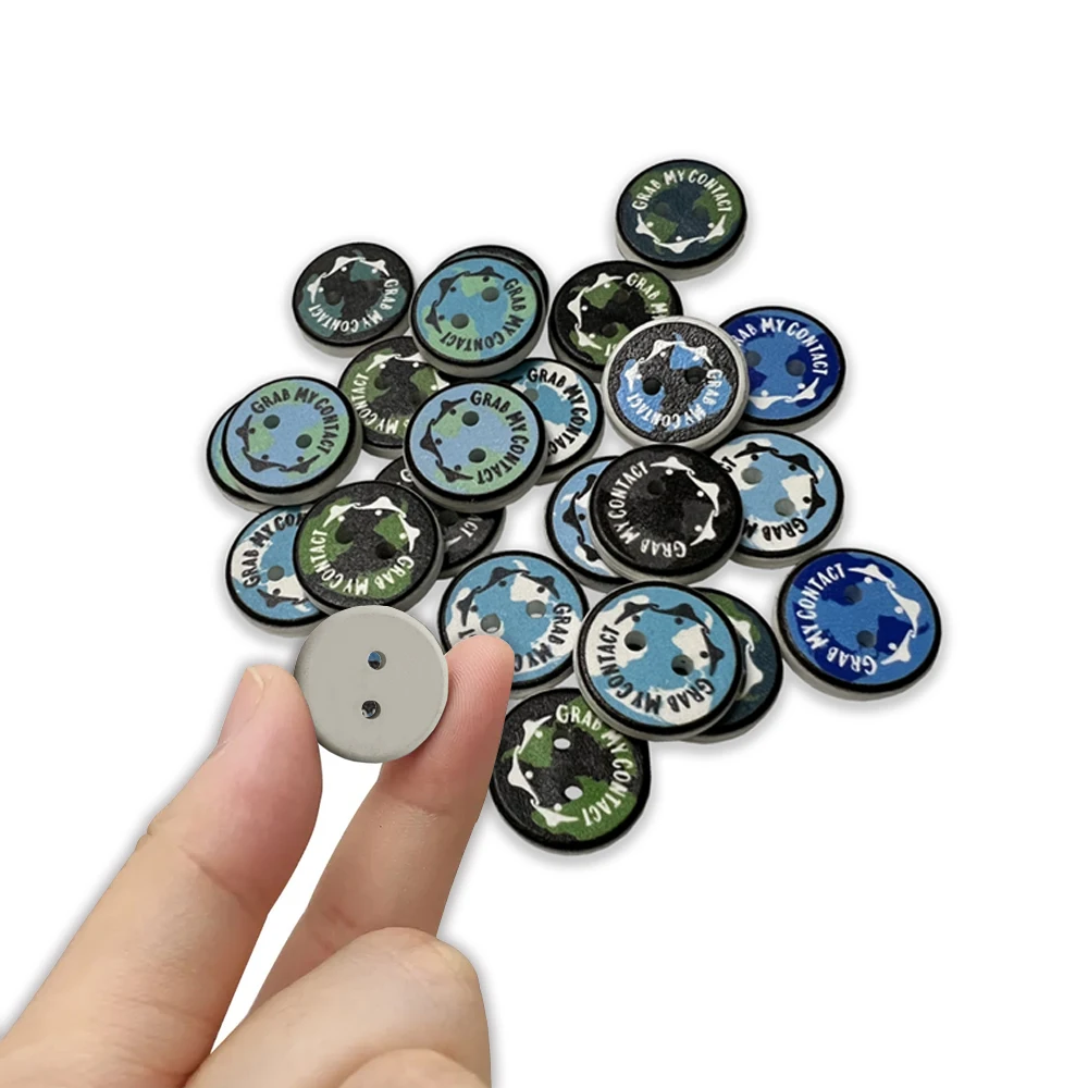 Washable Custom Printed PPS RFID Laundry NFC Tag Heat Resistance Garment Tracking Passive Programmable RFID Laundry Tags