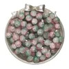 Perles de verre dépoli - Vert rosé (10 mm)