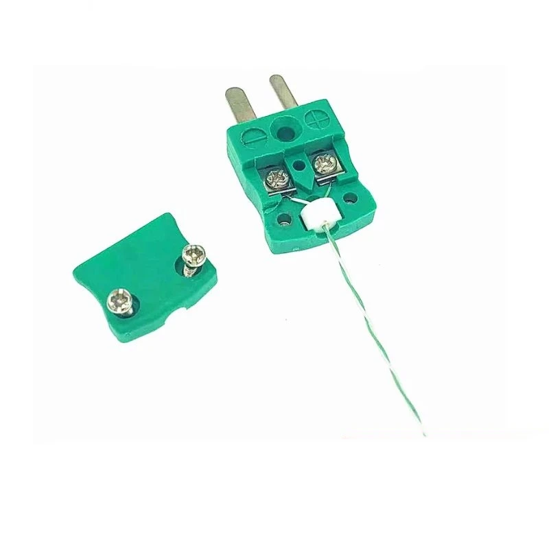 1 Meter Green and White Color Twin Twisted K Type Weld Thermocouple Wire  with Connector