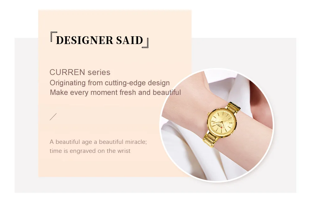 CURREN 9109 Luxury Waterproof Women's Watch Fashionable Stainless Steel Girl Clock Outdoor Luminous Women Wrist Watches