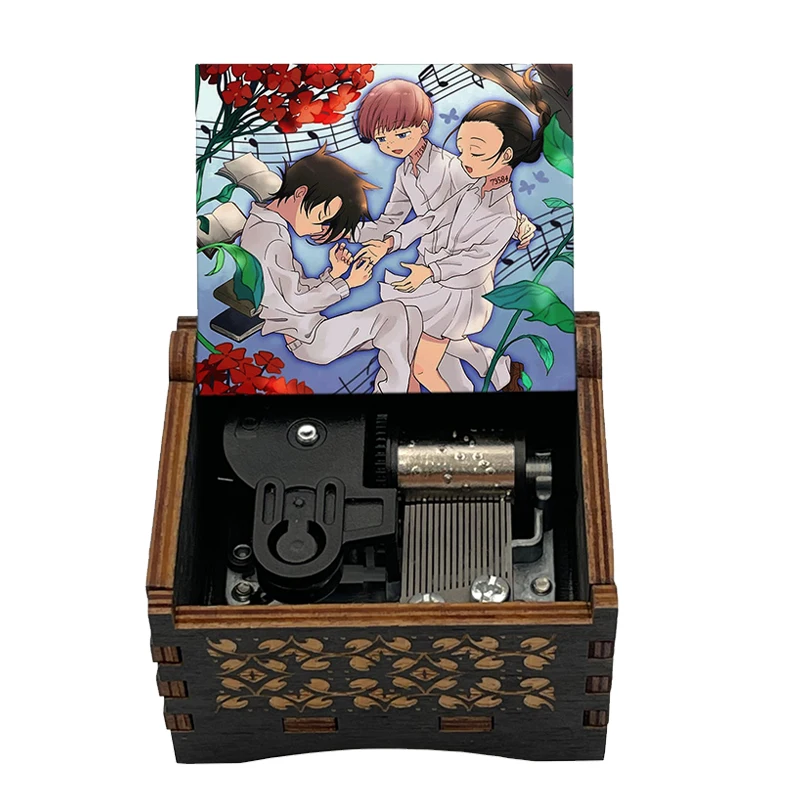 Anime The Promised Neverland Music Box Wind Up Isabella's Lullaby Song  Custom Printed Gift Wooden Decoration - Buy The Promised Neverland,Custom  Gift