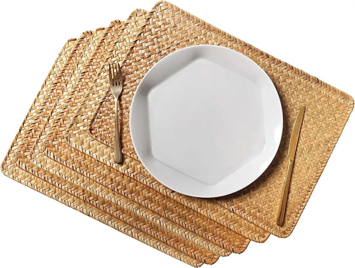 Tabletex Rattan Placemats Natural Seagrass Heat Resistant Mat,Simple