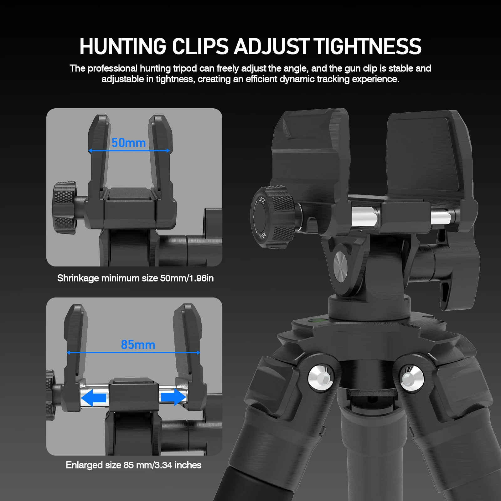 Aluminum Alloy Shooting Tripod Hunting Crossbow Rest Heavy Duty Tripod With Solid  Clamp