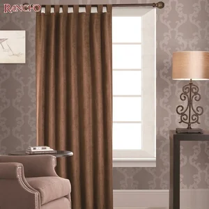 Luxury Suede Blackout Curtain Plain Color Luxury Material Hotel Living Room Blackout Window Curtains