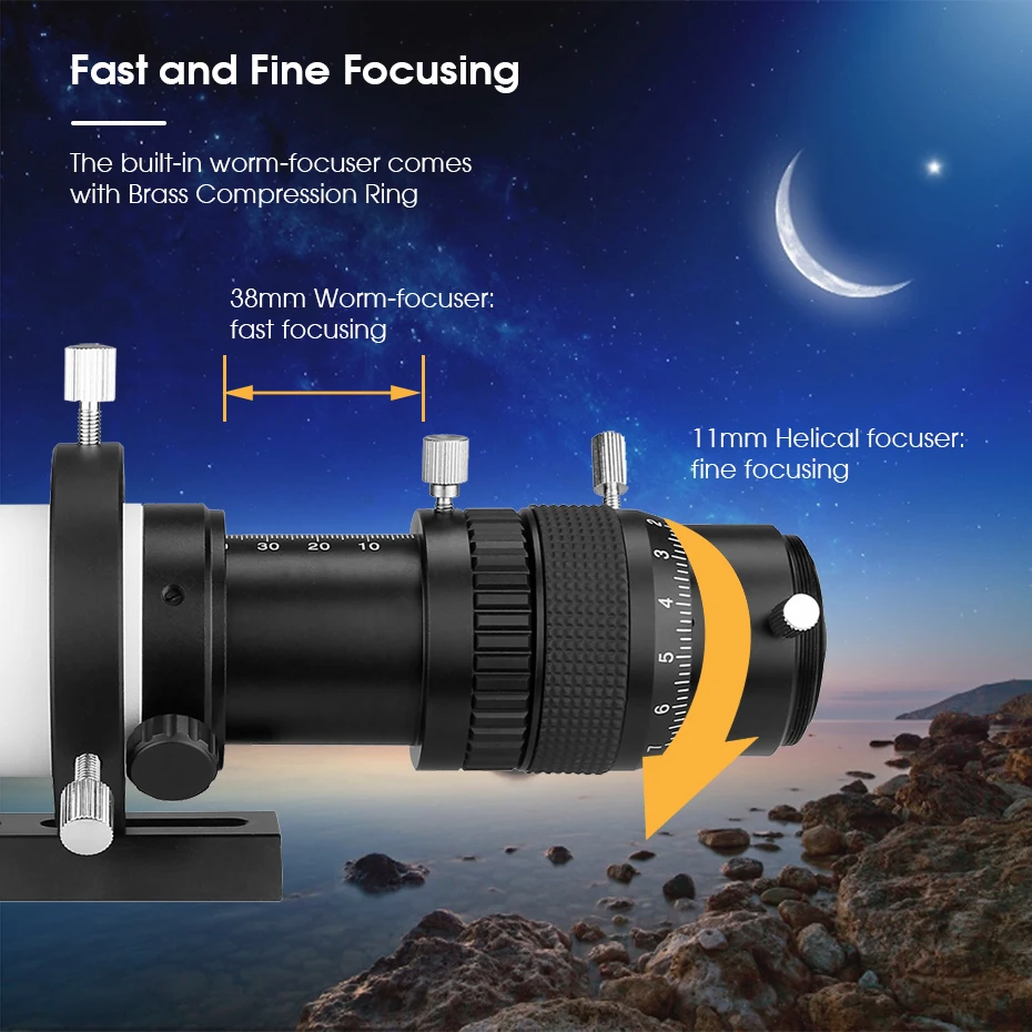 Svbony Telescope Fmc 50mm Guide Scope Finder Scope W/dual Helical