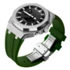 Silver Case+Green Band