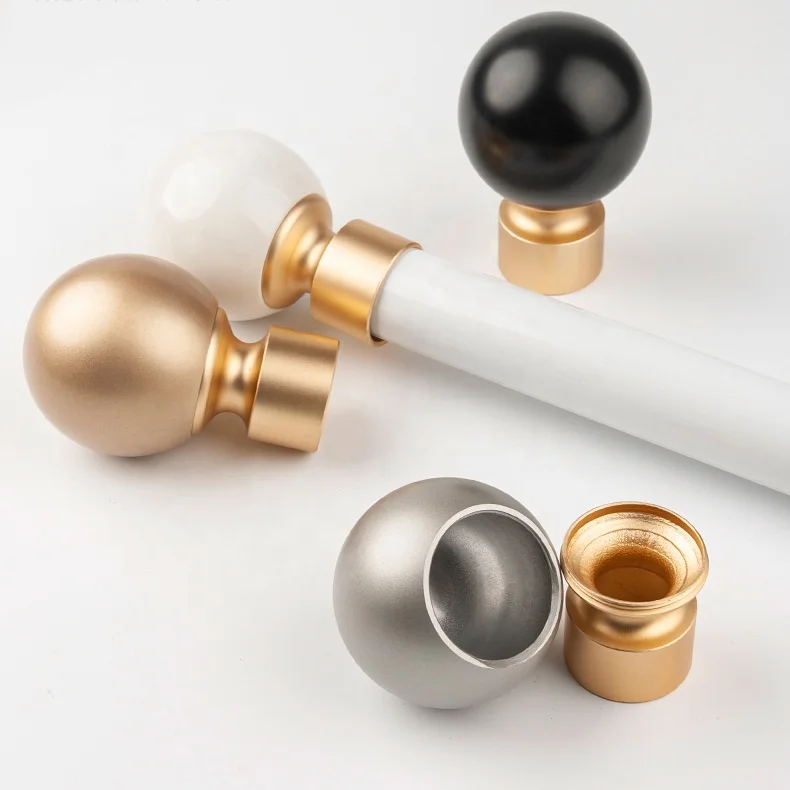New Design Curtain Rod Sets Accessory Single and Double Roman Poles With Finials