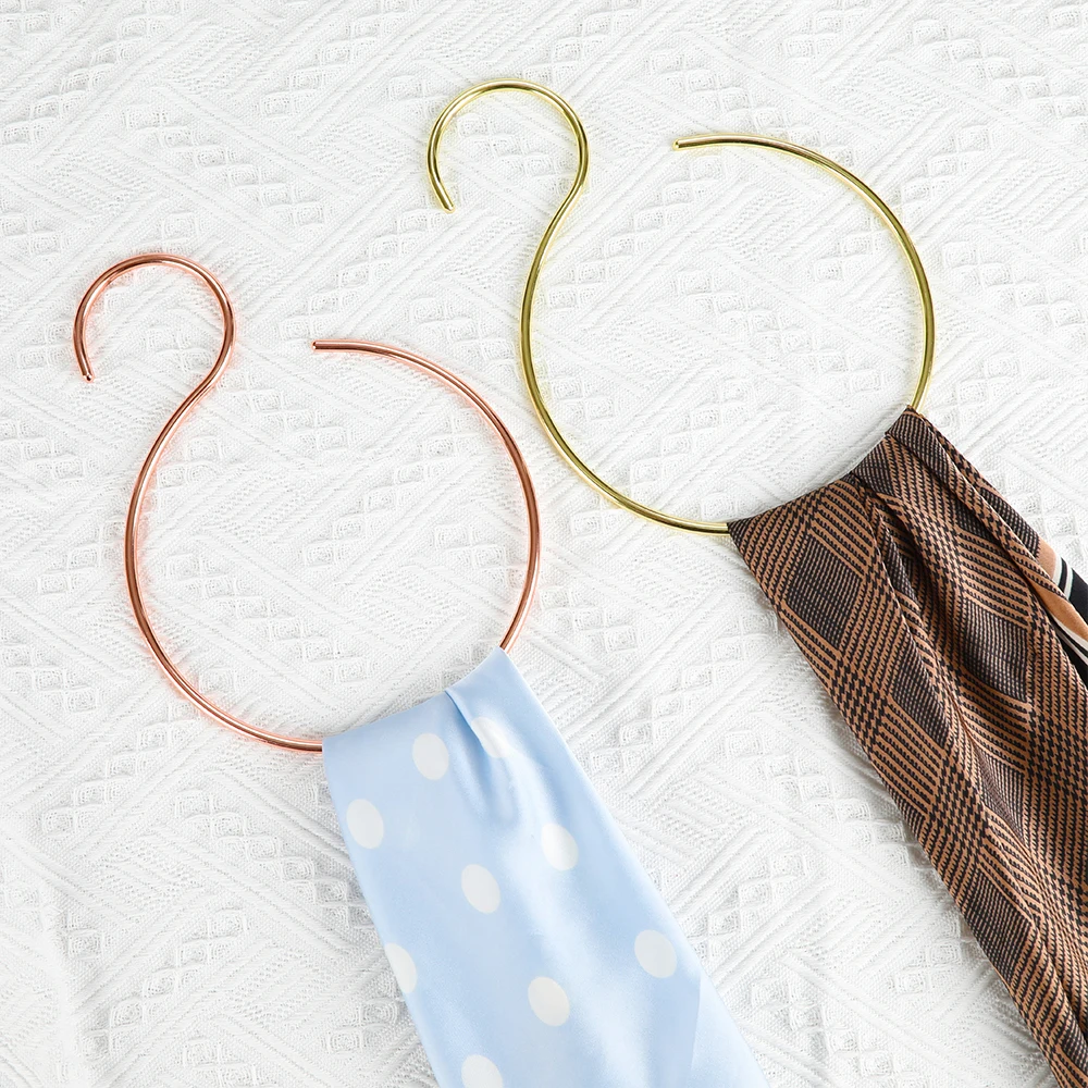 Lindon Closet Organizer Gold Belt Rack Wire Scarf Ring Hijab Hangers