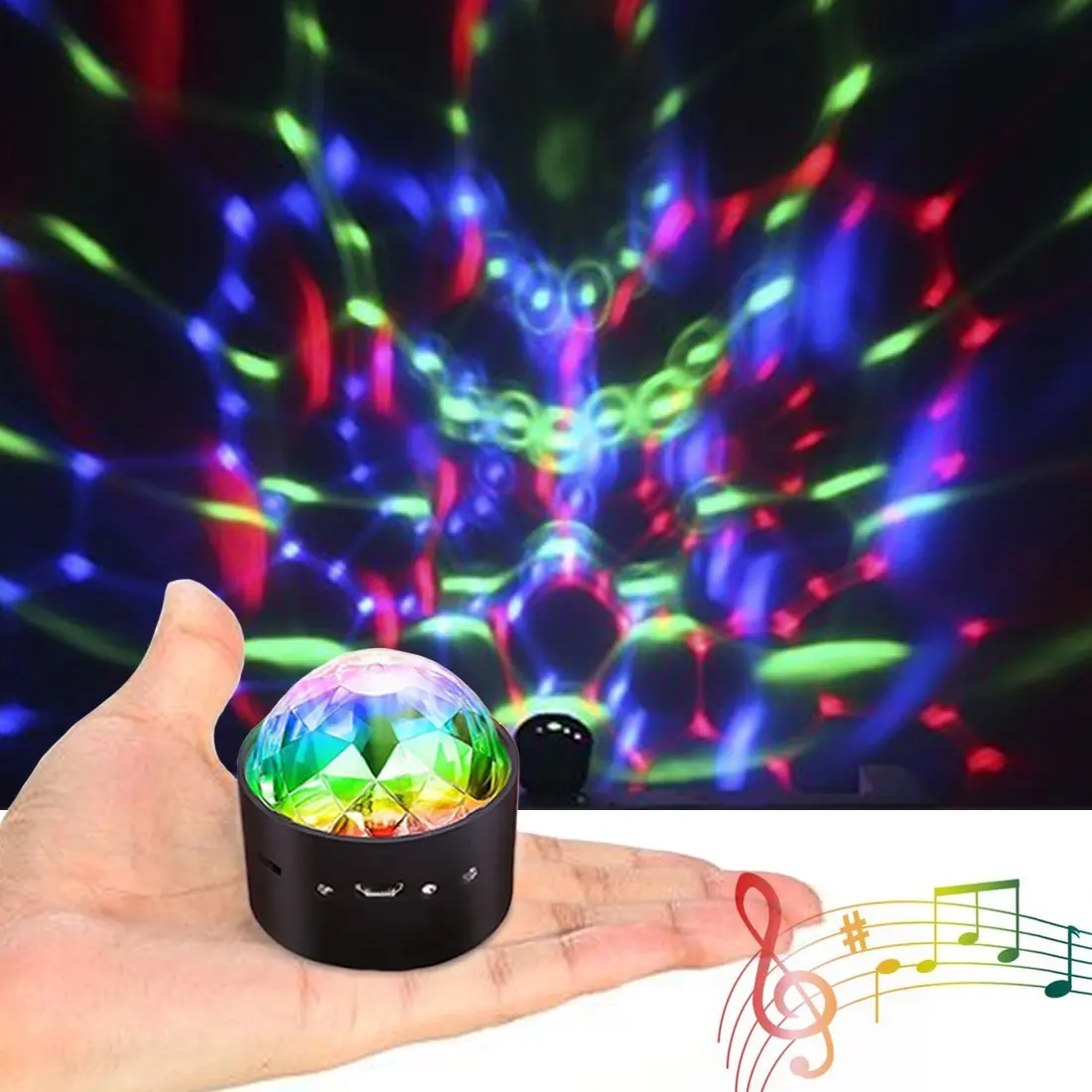 Mini Disco Ball Light Battery Operated, Sound Activated Multi