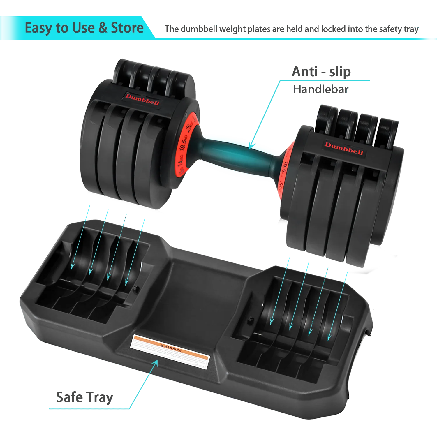 Home Gym Workout 25 KG Adjustable Dumbbells for Fitness