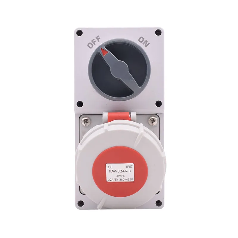 thumbnail image 2 of Industrial Reefer Socket Reefer Container - 32A 4P IP67 With 2177 Connector Waterproof Mechanical Interlock Switch 2 of 11