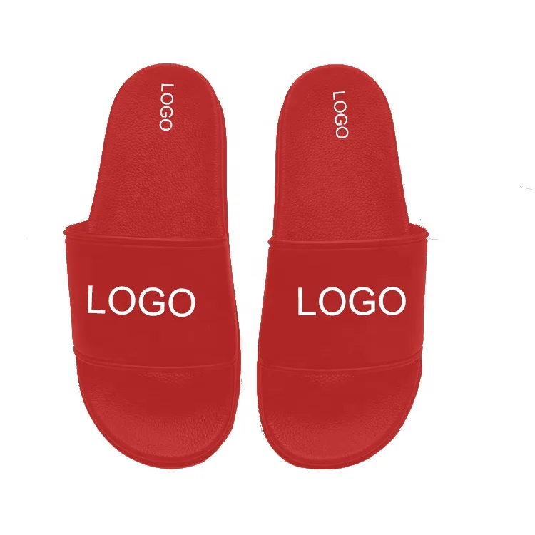 Factory Air Cushion Red Slipper Pvc Mens Custom Logo Slides Slipper  Manufacturer Bubble Women Designer Sport Slippers With Logo